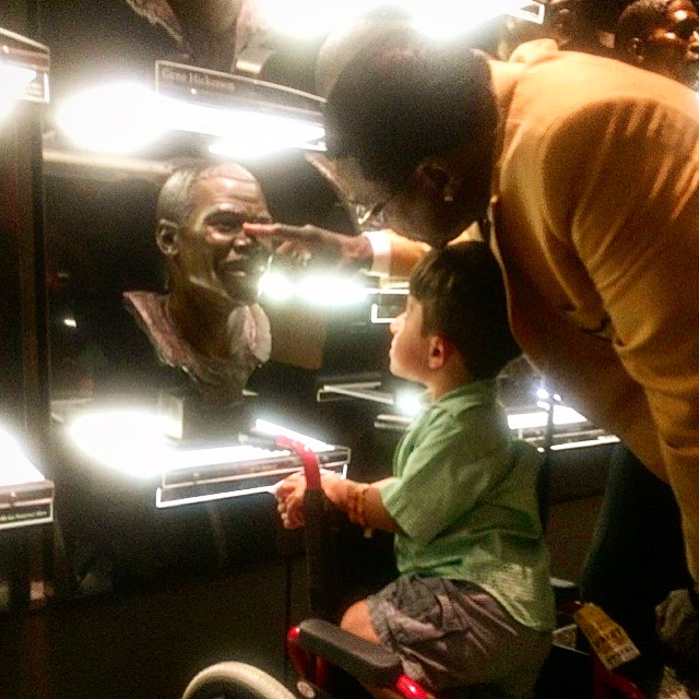 Hall of Fame 11) Michael showing Xavier his 2007 Hall of Fame bust