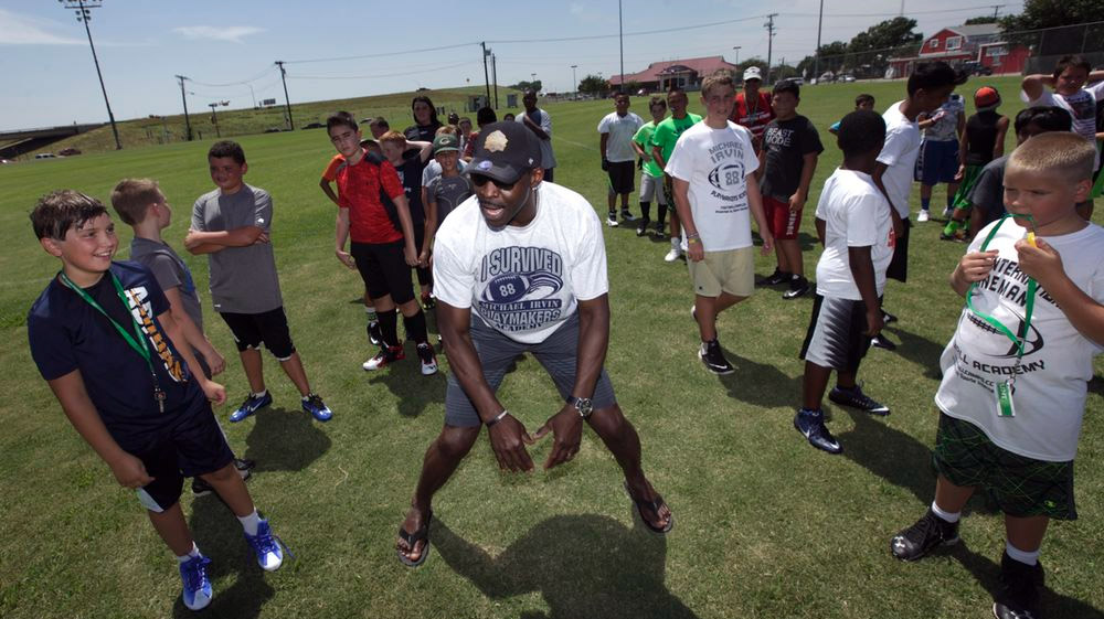 Michael Irvin at the Playmakers Academy Training Camp, 2016